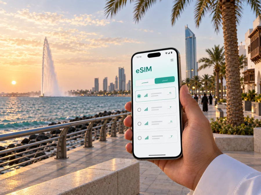 eSIM جدة: إنترنت واتصال محمول أثناء السفر
