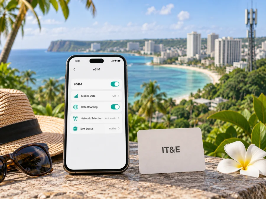 IT&E eSIM في غوام: التفعيل والتجهيز للسفر