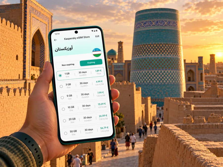 eSIM في خيوة: الإنترنت والاتصال في أوزبكستان