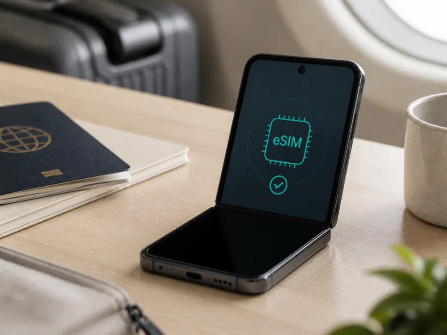 eSIM على Samsung Galaxy Z Flip7 FE: التوافق والتفعيل