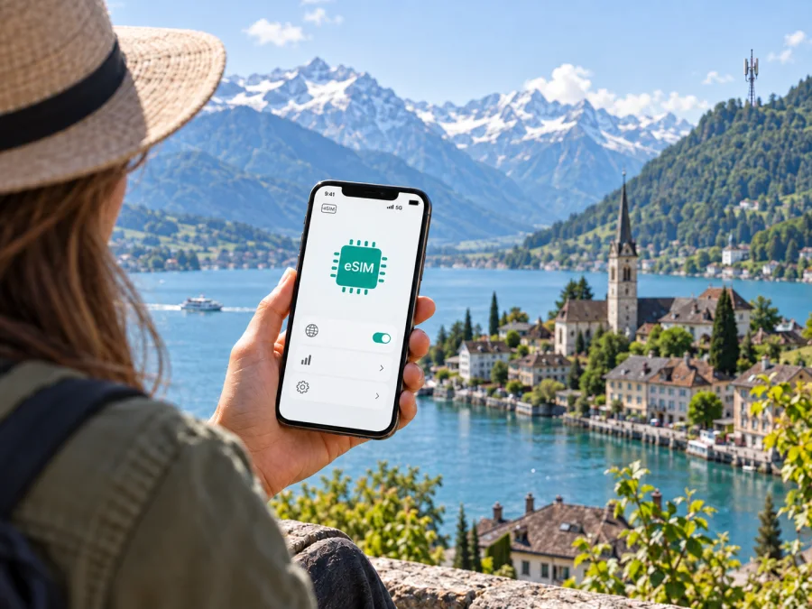 Swisscom eSIM في سويسرا: التفعيل والتغطية