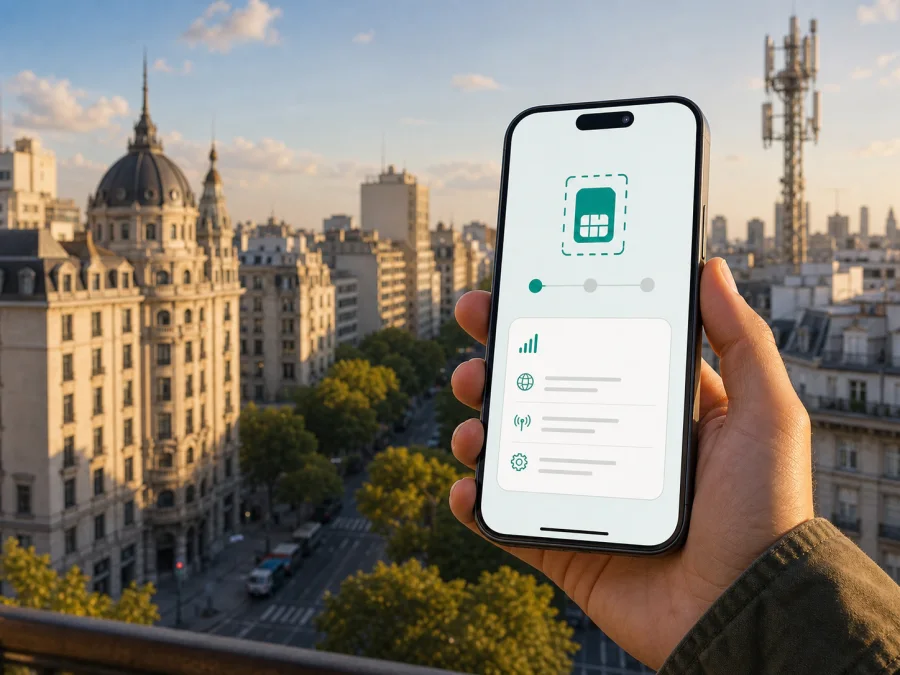 Movistar eSIM في الأرجنتين: دليل التفعيل والسفر