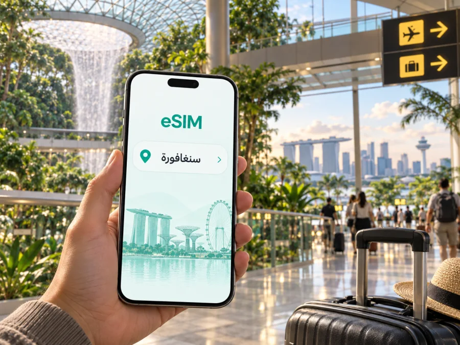 eSIM في شانغي: إنترنت الهاتف أثناء السفر