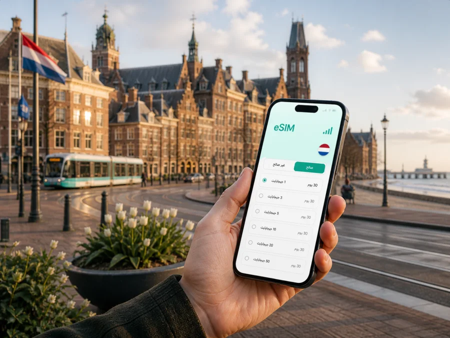 eSIM في لاهاي: إنترنت محمول للرحلة