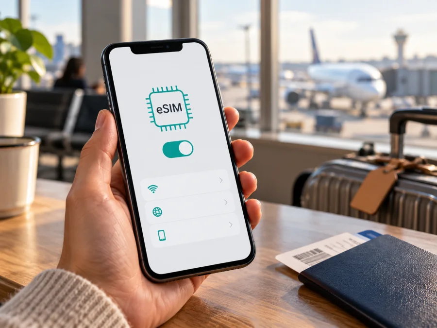 Apple iPhone XS eSIM: التوافق والإعداد للسفر