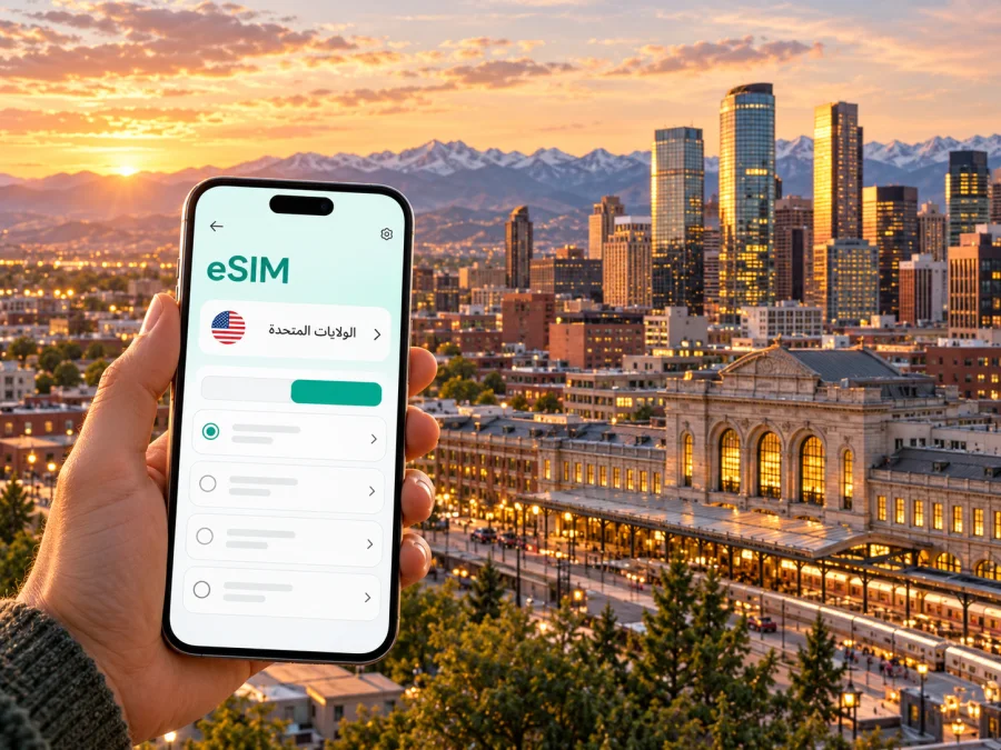 دنفر وeSIM: الإنترنت والاتصال أثناء الرحلة