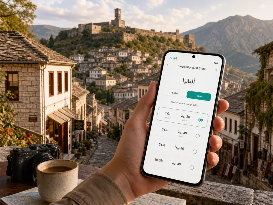 eSIM في غيروكاستر للإنترنت أثناء السفر
