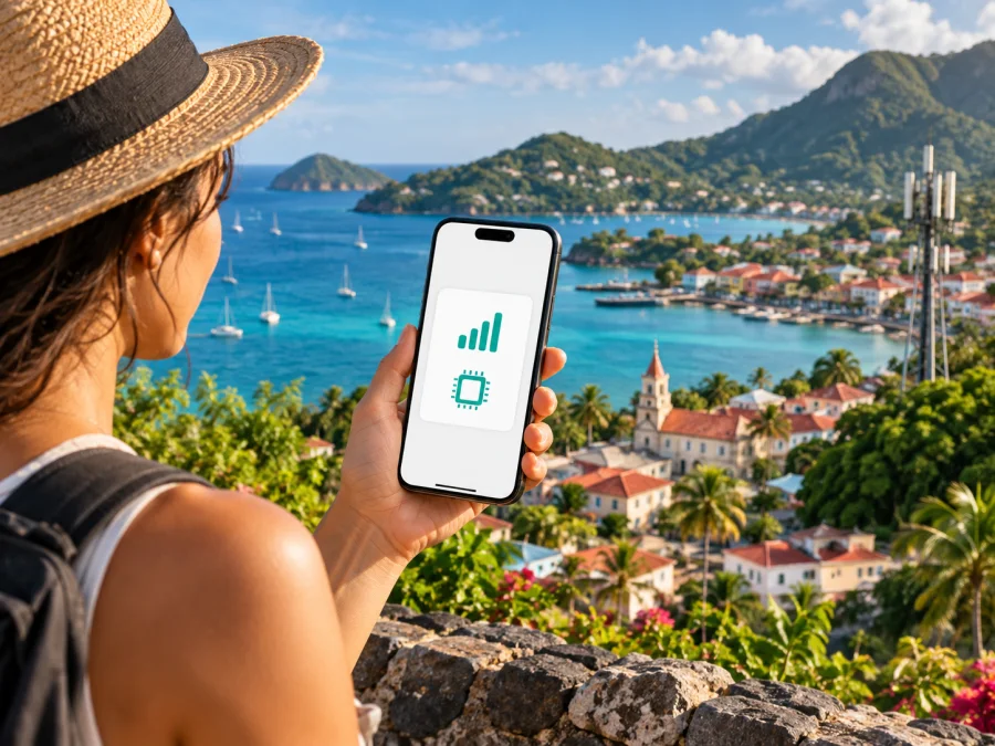 Orange Caraïbe eSIM في جوادلوب: التفعيل والتغطية