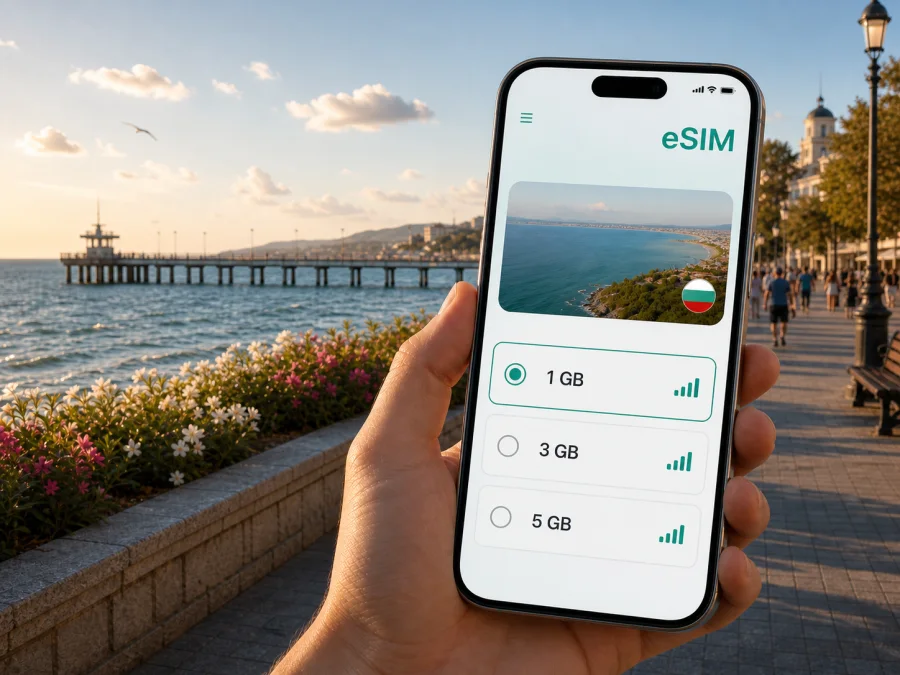 eSIM في بورغاس: إنترنت وسفر في بلغاريا