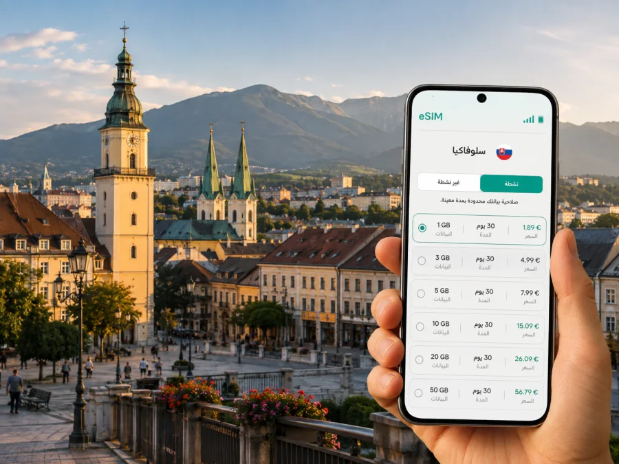 eSIM لزيلينا: إنترنت سلوفاكيا أثناء السفر