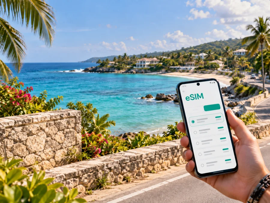 eSIM في رنواي باي: إنترنت جامايكا أثناء السفر