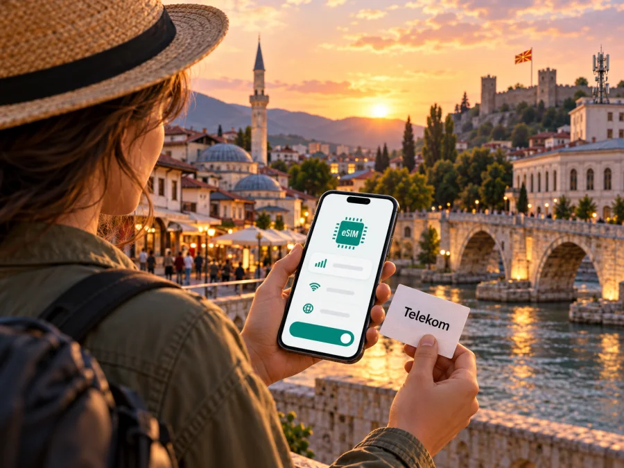 Telekom eSIM في مقدونيا الشمالية: دليل للمسافرين