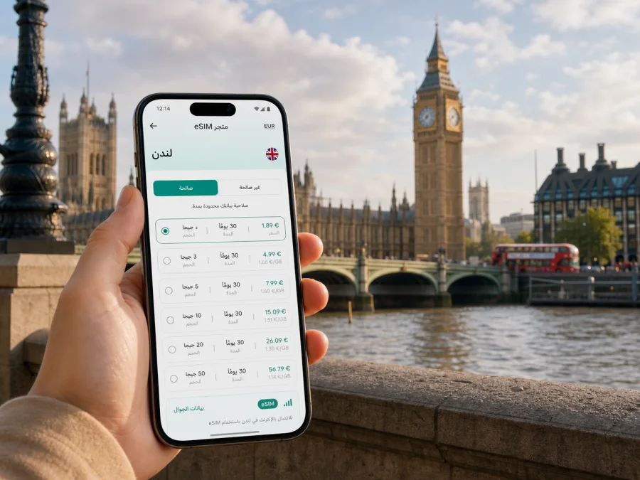 eSIM في لندن: إنترنت واتصال للرحلة