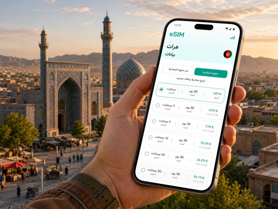 eSIM في هرات: الإنترنت والاتصال المحمول