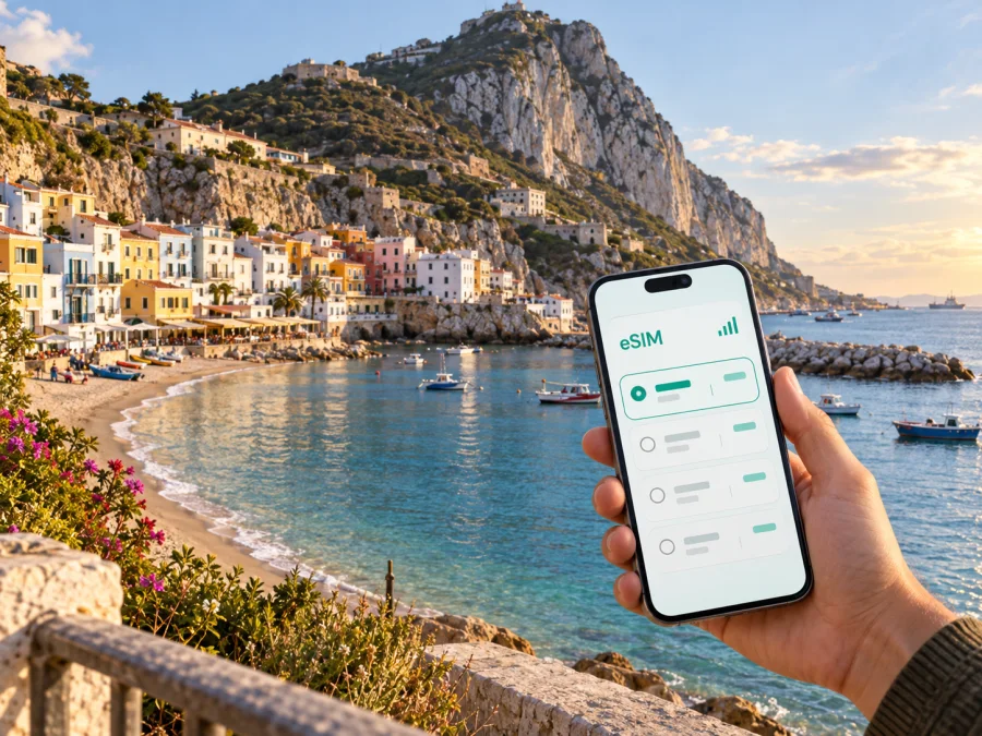 eSIM في خليج كاتالان: إنترنت جبل طارق