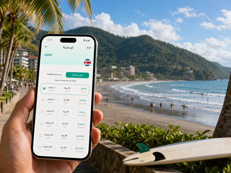 eSIM في Jaco للإنترنت أثناء السفر