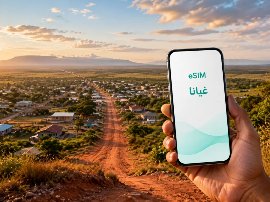 eSIM لليثيم: إنترنت واتصال أثناء السفر في غيانا
