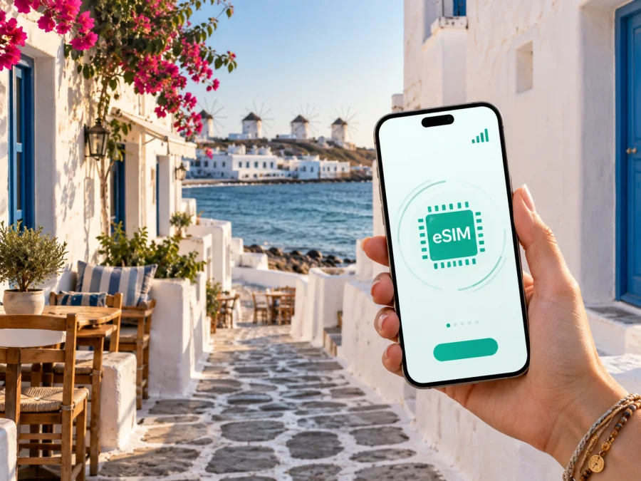 eSIM لمدينة ميكونوس: إنترنت واتصال أثناء السفر