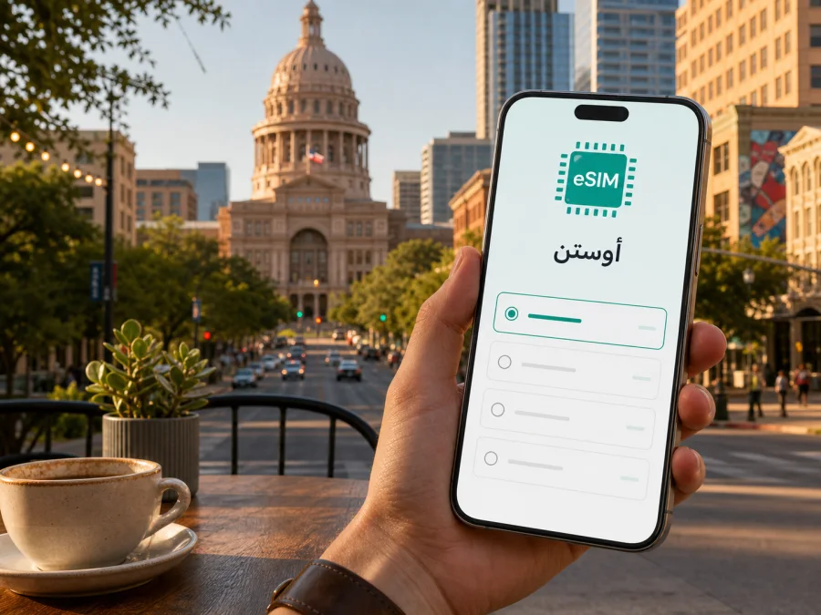 eSIM أوستن: إنترنت محمول أثناء السفر
