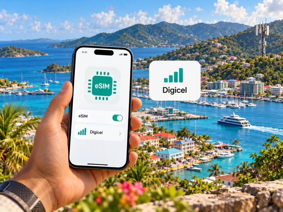 Digicel eSIM في جزر فيرجن البريطانية: التوافق والتفعيل