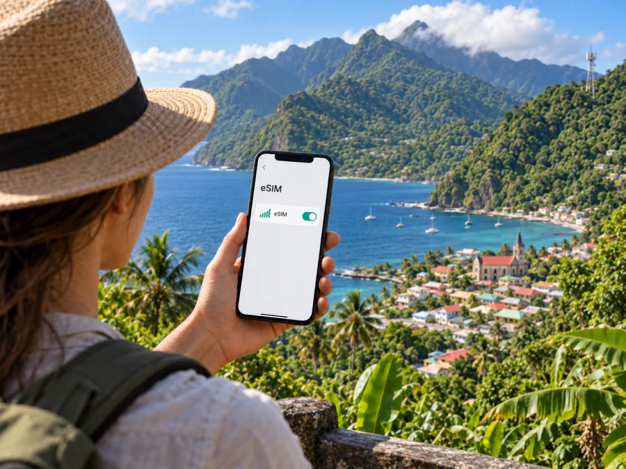 Digicel eSIM في دومينيكا: التفعيل والتغطية