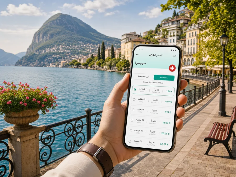eSIM في لوغانو: اتصال الجوال والإنترنت