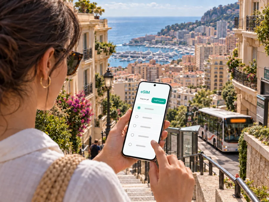 eSIM في مونغيتي: الإنترنت والاتصال في موناكو