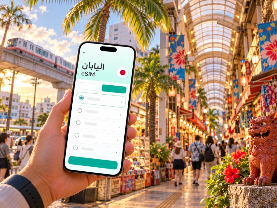 eSIM في ناها: إنترنت اليابان أثناء السفر