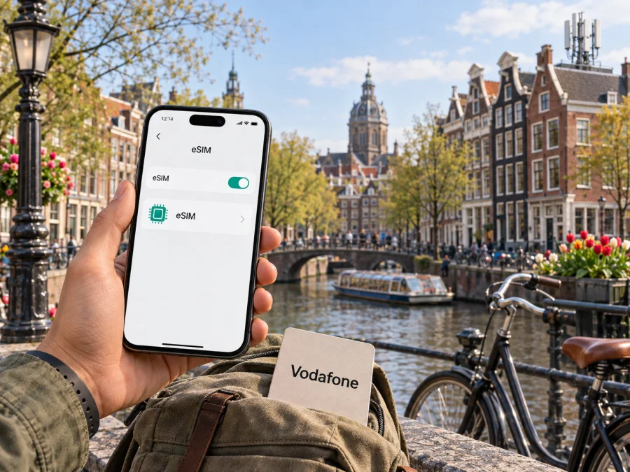 Vodafone eSIM في هولندا: دليل المسافرين