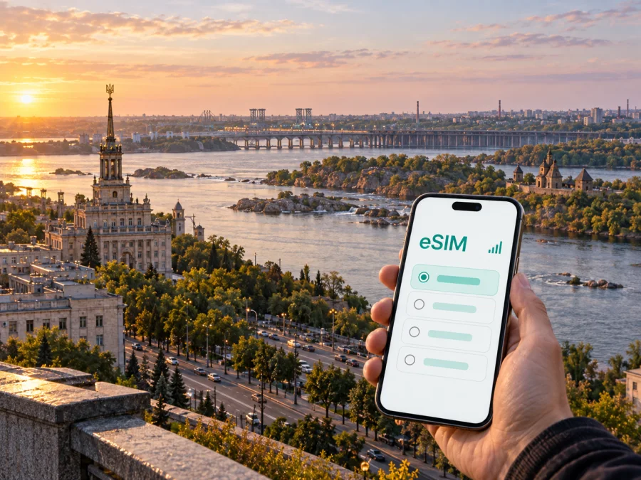 eSIM في زابوريزهيا: إنترنت واتصال جوّال للرحلة