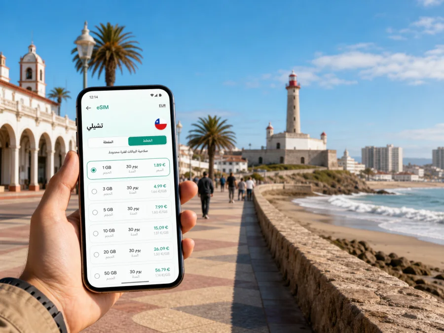 eSIM في لا سيرينا: إنترنت السفر في تشيلي