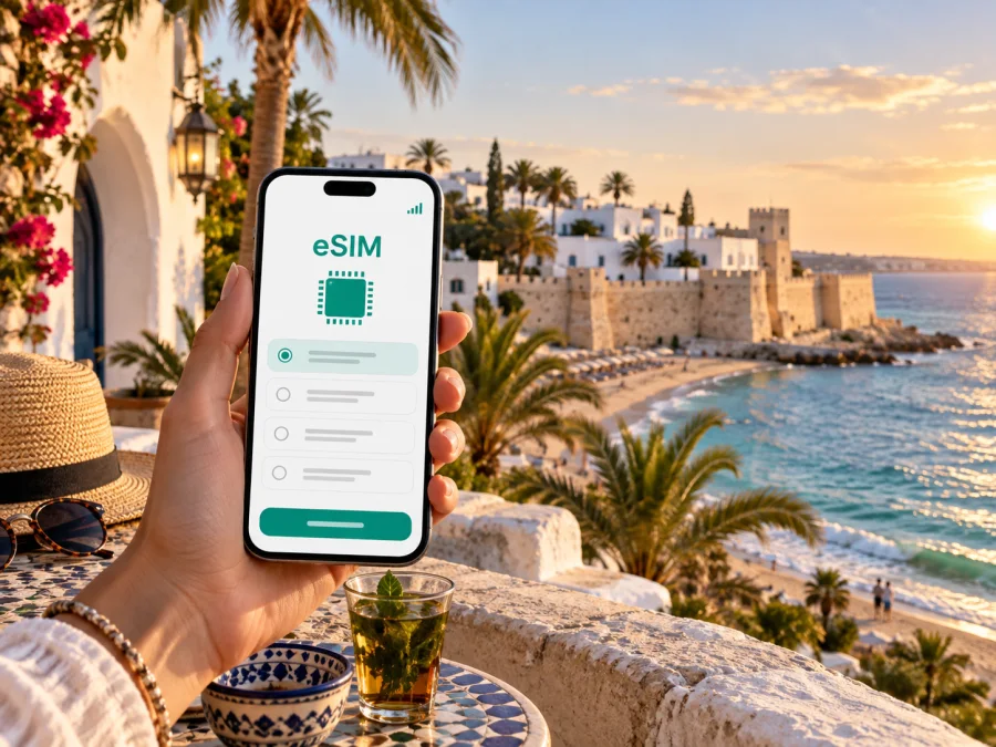 eSIM في الحمامات: إنترنت محمول أثناء السفر