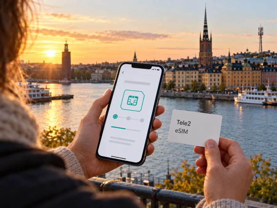 Tele2 eSIM في السويد: الطلب والتفعيل