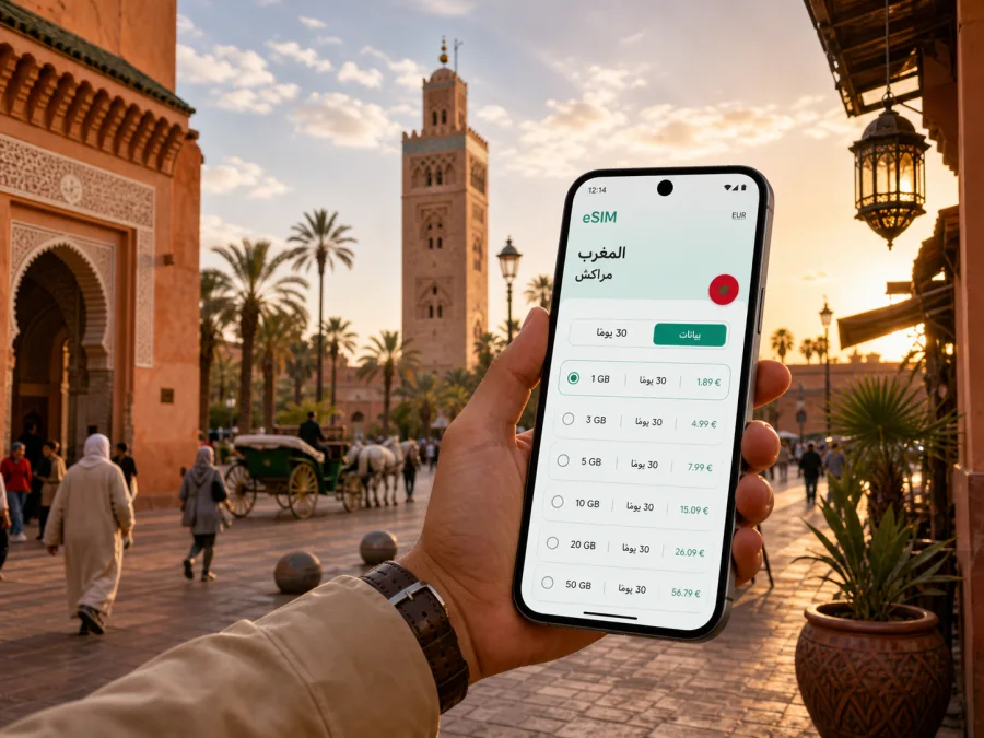 eSIM مراكش: اتصال جوال وإنترنت للسفر