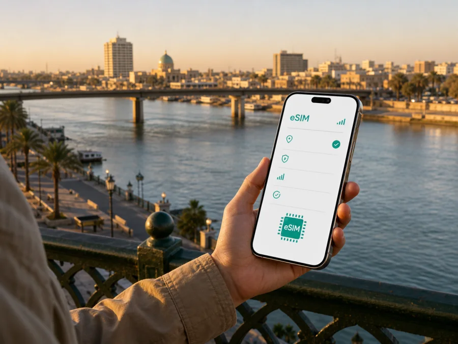 eSIM في بغداد: إنترنت محمول لرحلة منظمة