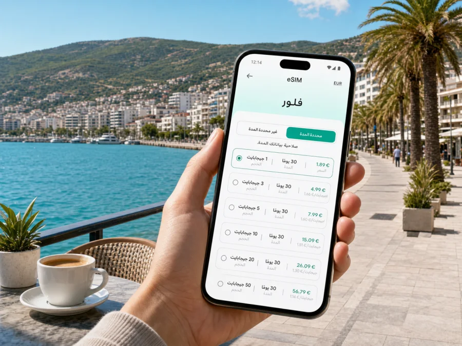 eSIM في فلور للإنترنت والاتصال المحمول