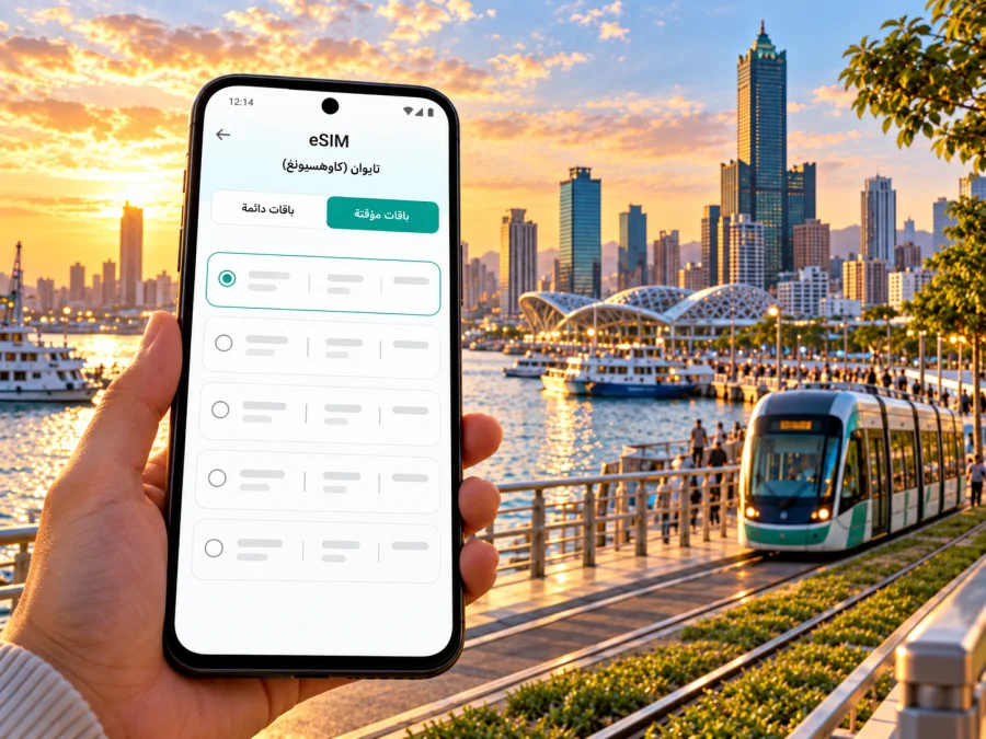 eSIM في كاوهسيونغ: إنترنت واتصال جوال في تايوان