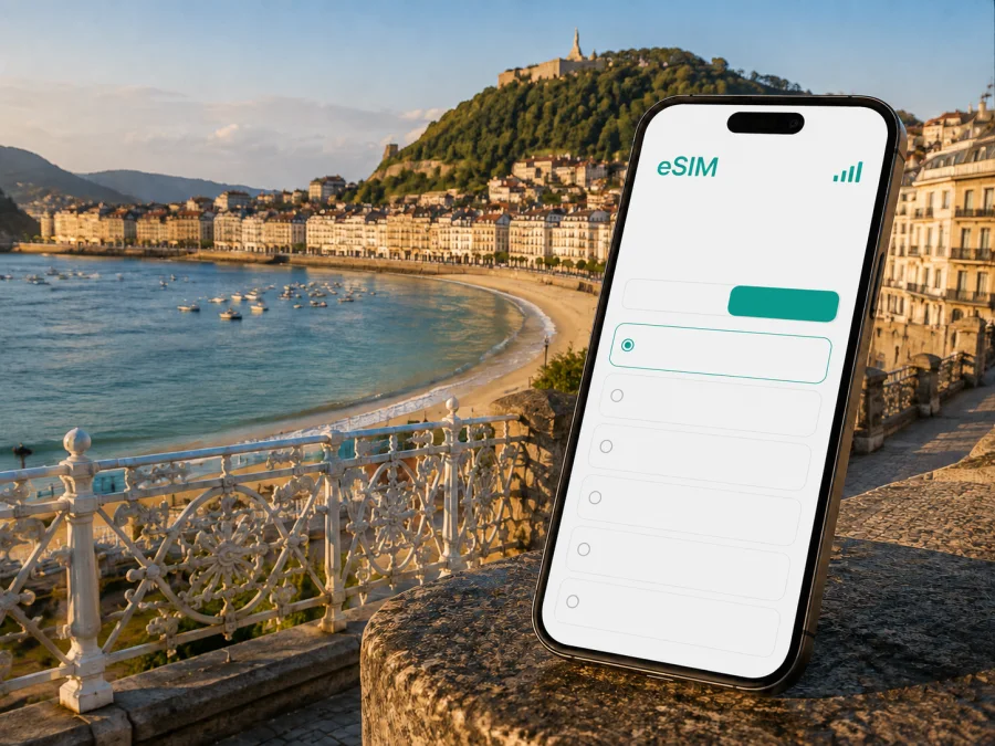 eSIM في سان سيباستيان: إنترنت الهاتف أثناء السفر