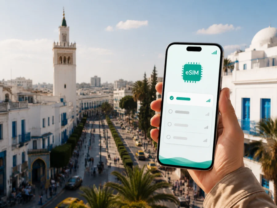 eSIM في مدينة تونس: إنترنت وتنقل