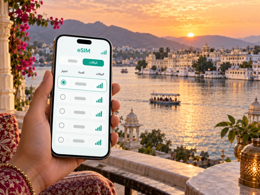 eSIM أودايبور: إنترنت وتنقل في مدينة البحيرات