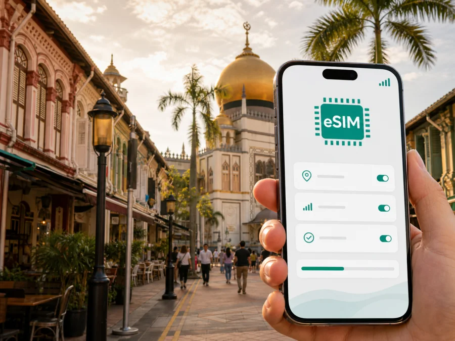 eSIM في بوغيس: إنترنت واتصال محمول في سنغافورة