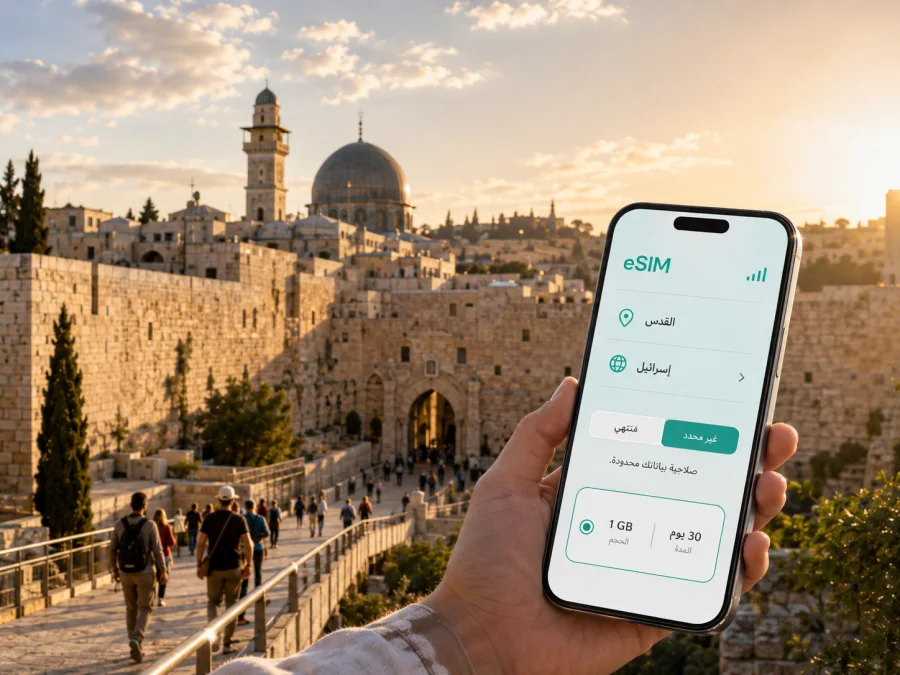 eSIM في القدس: إنترنت واتصال محمول في إسرائيل