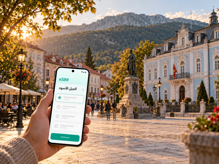 eSIM في سيتينيي: دليل الإنترنت والاتصال أثناء السفر