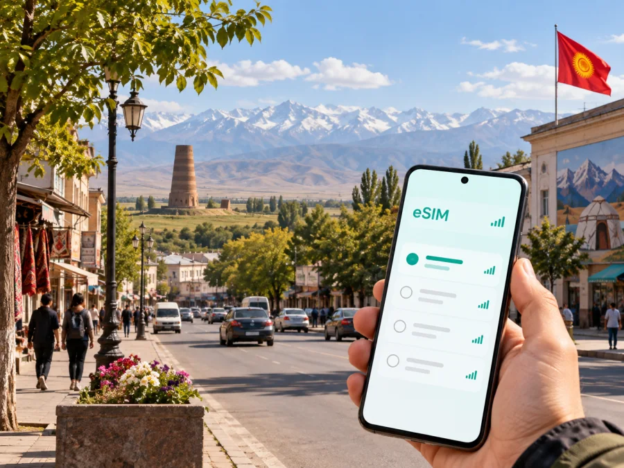 eSIM في توكموك: إنترنت واتصال محمول في قيرغيزستان