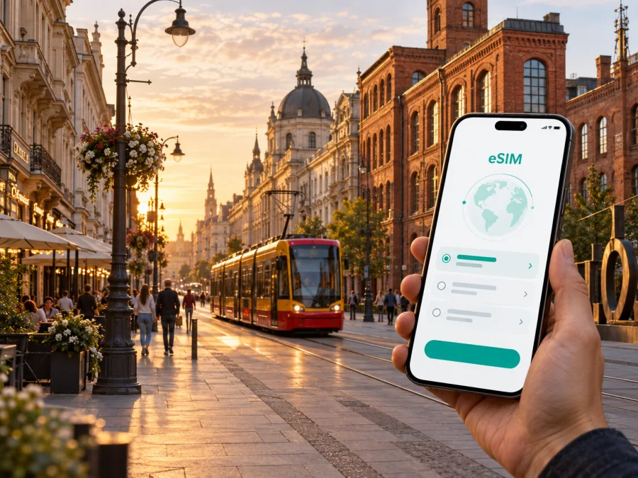 eSIM في لودز: إنترنت متنقل للسفر إلى بولندا