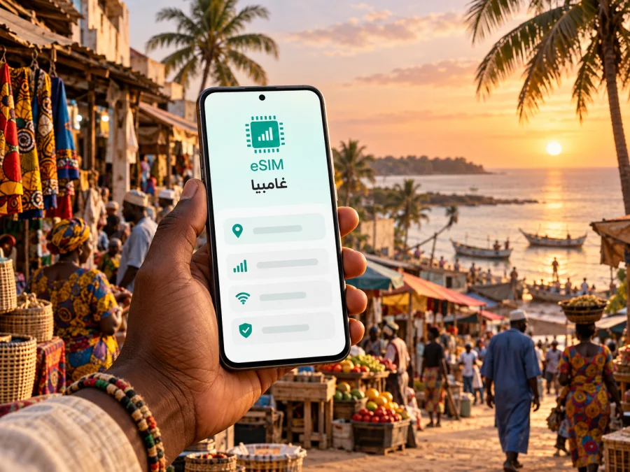eSIM في سيريكوندا: الإنترنت والاتصال في غامبيا