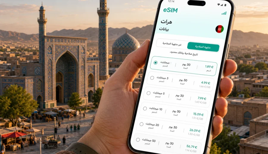 eSIM في هرات: الإنترنت والاتصال المحمول