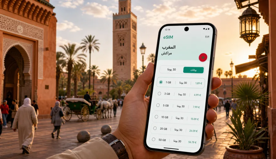 eSIM مراكش: اتصال جوال وإنترنت للسفر