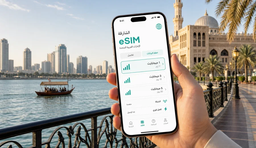 eSIM في الشارقة: الإنترنت والاتصال المحمول