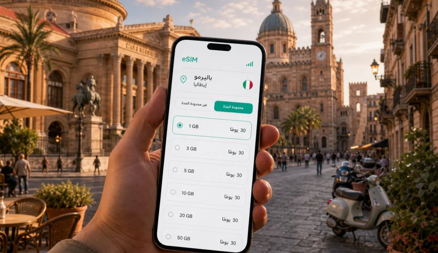 eSIM في باليرمو للإنترنت أثناء السفر